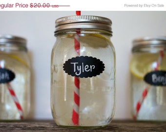 Get Organized SALE 48 Fancy Chalkboard Labels Scalloped 1 x 2 for Wedding Mason Jar Label diy ...