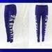 SMALL - Womens / Juniors "ROYAL TEASE" Bright Royal Blue Cut Up, Shredded and Weaved Leggings