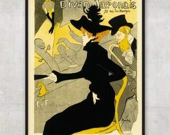Divan Japonais Vintage Poster - Toulouse-Lautrec - LARGE Fine Art Print, P061