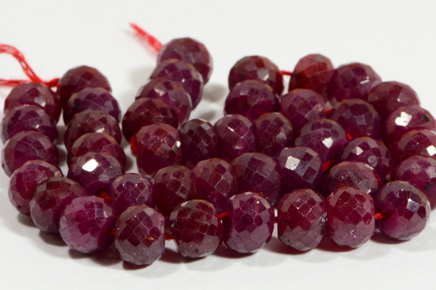 Ruby 8x6mm 8 Beads Faceted Beads Natural Gemstone Beads