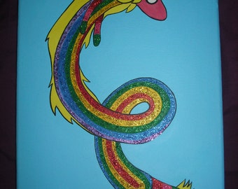 Adventure Time Inspired Glittery Lady Rainicorn Painting