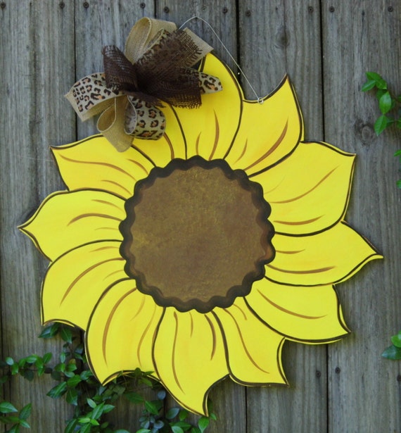 Sunflower Door Hanger Yellow Flower Summer by HolidaysAreSpecial