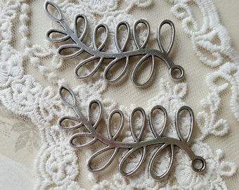21 x 55 mm Tibetan Silver Branch Leaf Charms (.ns)