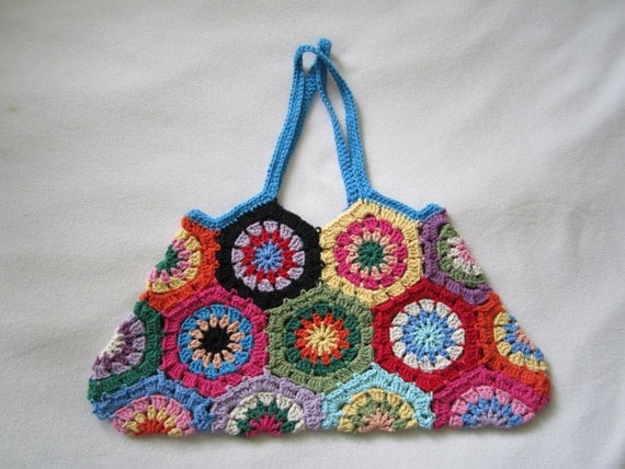 Crochet Granny Square art purse