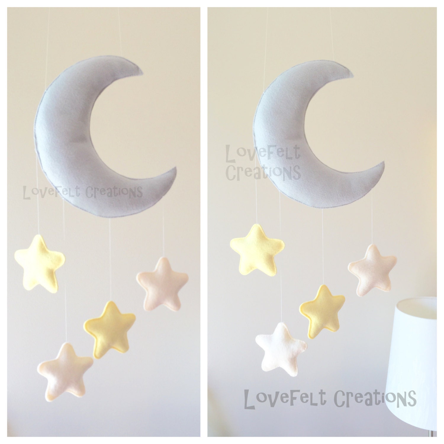 Baby mobile Moon mobile Crib Mobile Moon by lovefeltmobiles