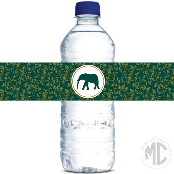 PRINTABLE Water Bottle Labels / Napkin Rings -- Golden Indian Party Collection (Customizable) -- Mirabelle Creations Il_570xn