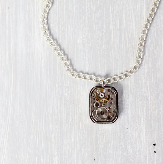 Watch Movement Necklace - Steampunk Pendant - Watch Necklace - Steampunk Jewelry