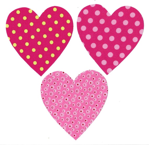 Heart iron on fabric appliques DIY Valentine