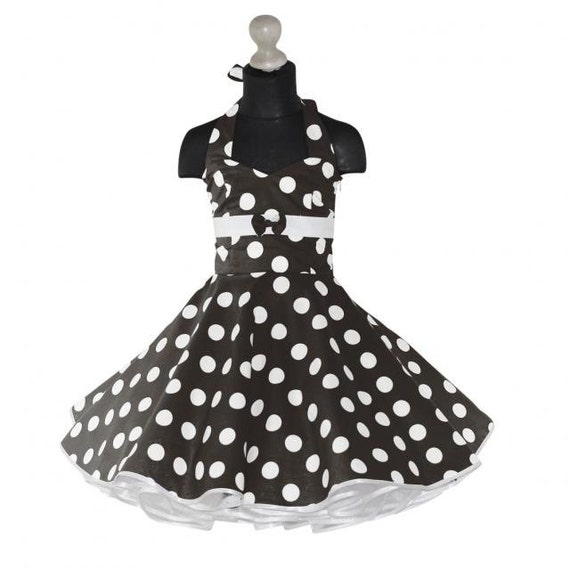 Girls 50's dress for petticoat custom made in black with