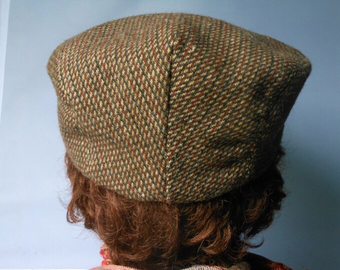 Totes golf hat 'Rain rolls right off' brown tweed newsboy style size large unisex vintage