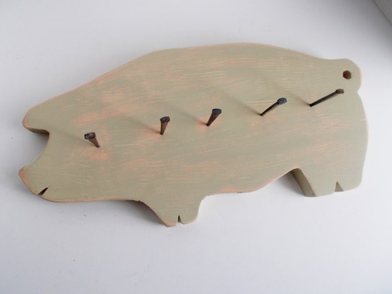for sale rack wax Rack Vintage Primitive Cutting Nails Vintage Pig Wooden Upcycled Board