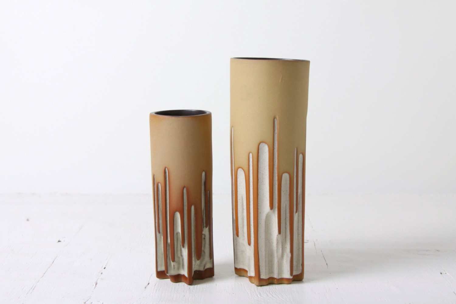 Shelf Pottery pair of vases Halifax England 1970s studio