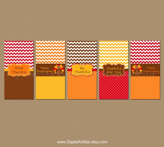 Thanksgiving Candy Bar Wrappers Printable by digitalartstar