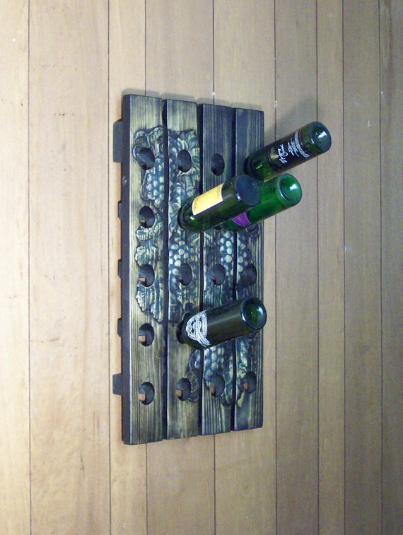 Carved Wine Rack Grape Vines Bas Relief Riddling Rack Unique
