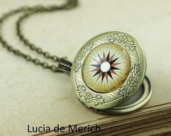 Compass locket necklace - Compass jewelry - Travellers jewelry - Traveller gift -Coupon code