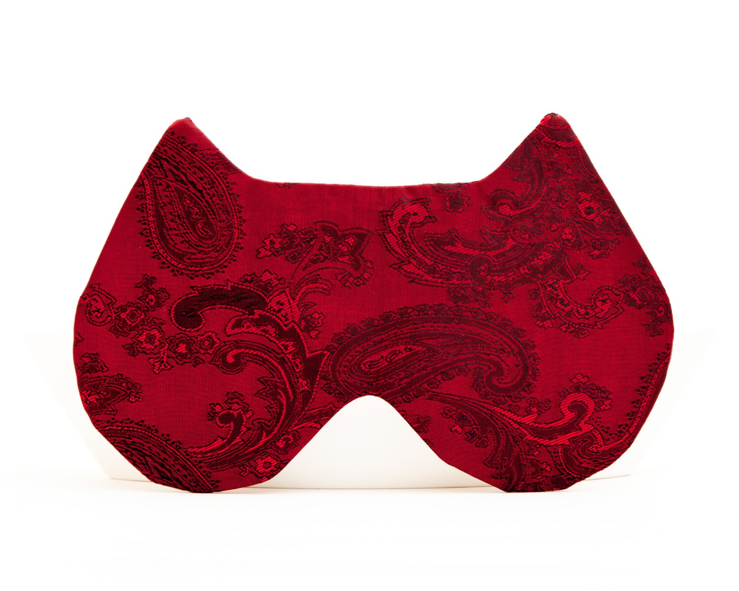 Red Sleep Mask Red Bridesmaid Gift Idea Travel Eye Mask Cat