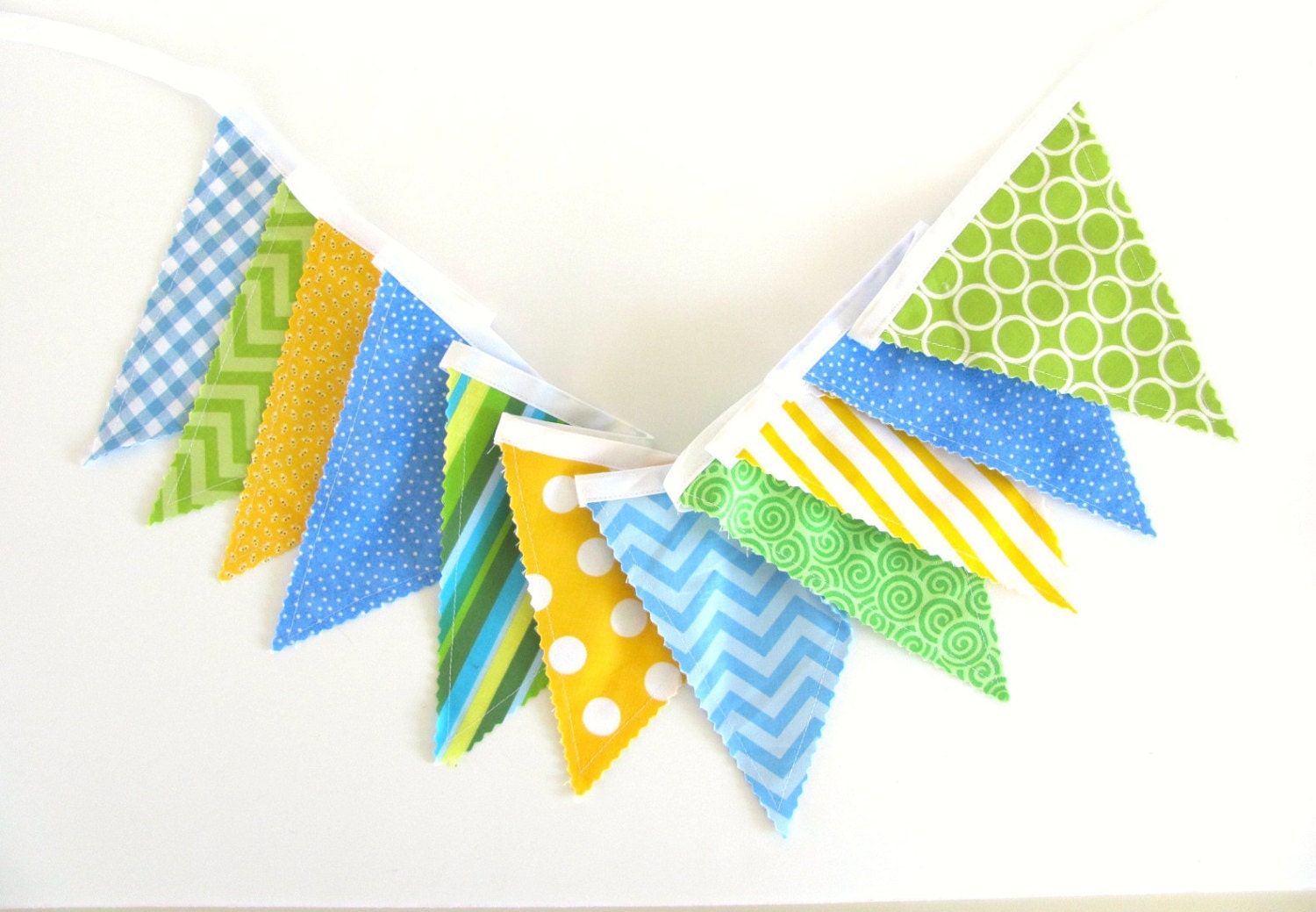 Summer Bunting Fabric Pennants Nursery or by OvationStudio on Etsy