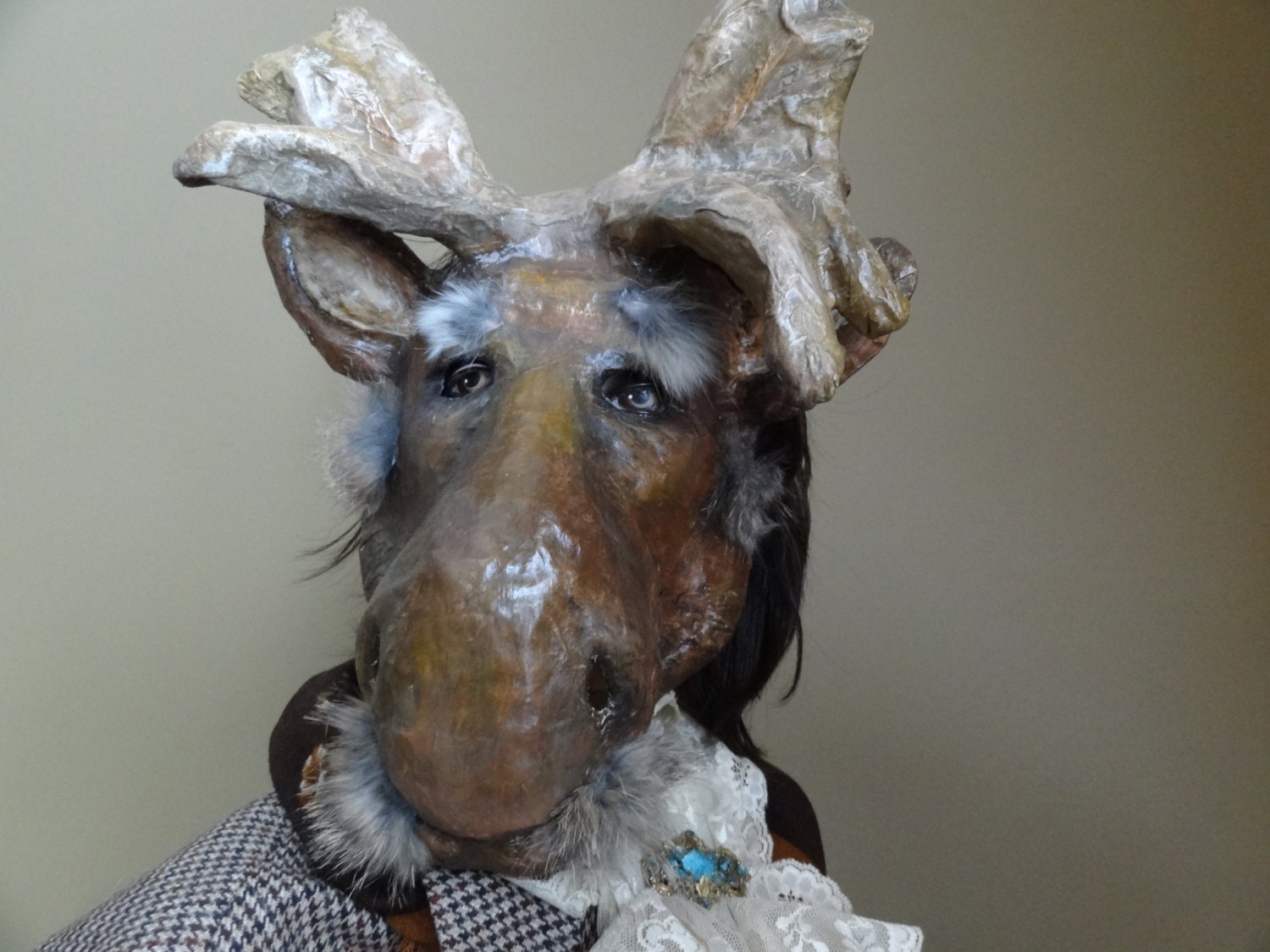RESERVED RESERVED RESERVED Moose head mask paper mache