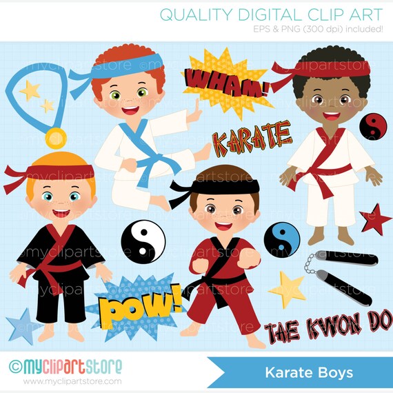 Clipart Tae Kwon Do / Karate boy Digital Clip Art