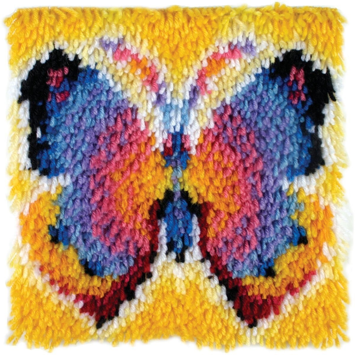 Shaggy Butterfly Latch Hook Rug Kit Wonderart 12 x