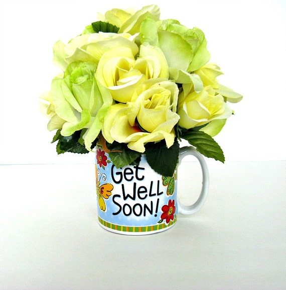 Get Well Soon mug bouquet/ Get Well Soon gift arrangement/