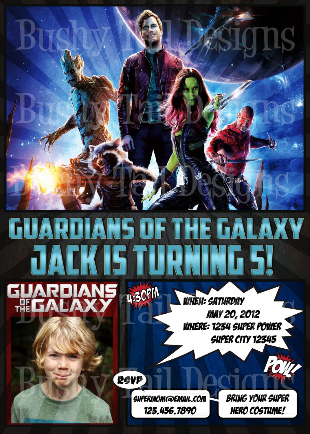 Guardians Of The Galaxy Invitations 5