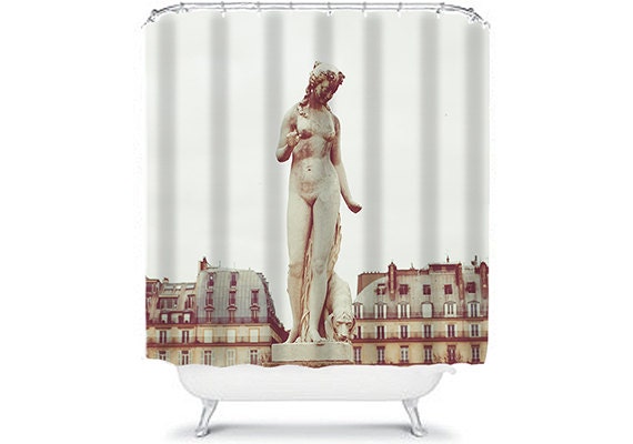 Paris themed shower curtain