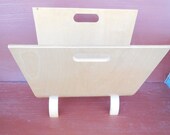 Vtg Danish Teak Wood Magazine Rack / Mid Centry Retro Modern /Gift Idea