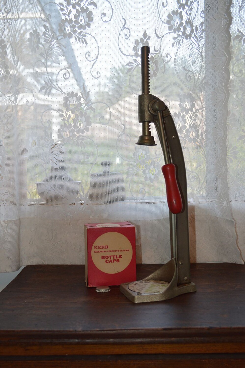 Vintage Everedy bottle capper with box of Kerr by MaAndPasAttic
