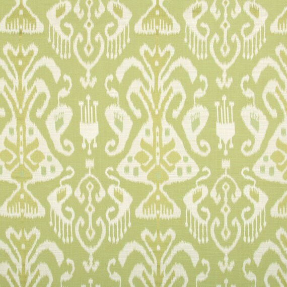 Green Ikat Upholstery Fabric Custom Ikat Roman Shade Light
