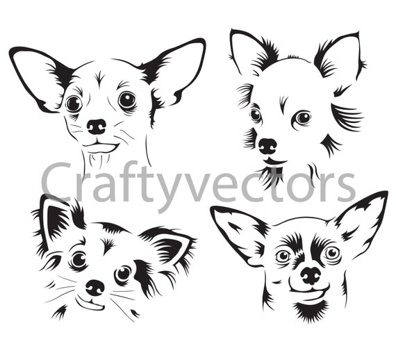 Chihuahua Portraits Vector File SVG