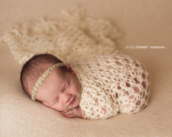 Jade Headband, Beaded Newborn Headband, Newborn Photo Prop, Sequin Baby Halo, Beaded Baby Halo - Silver, Gold, Plum, Pink, RTS