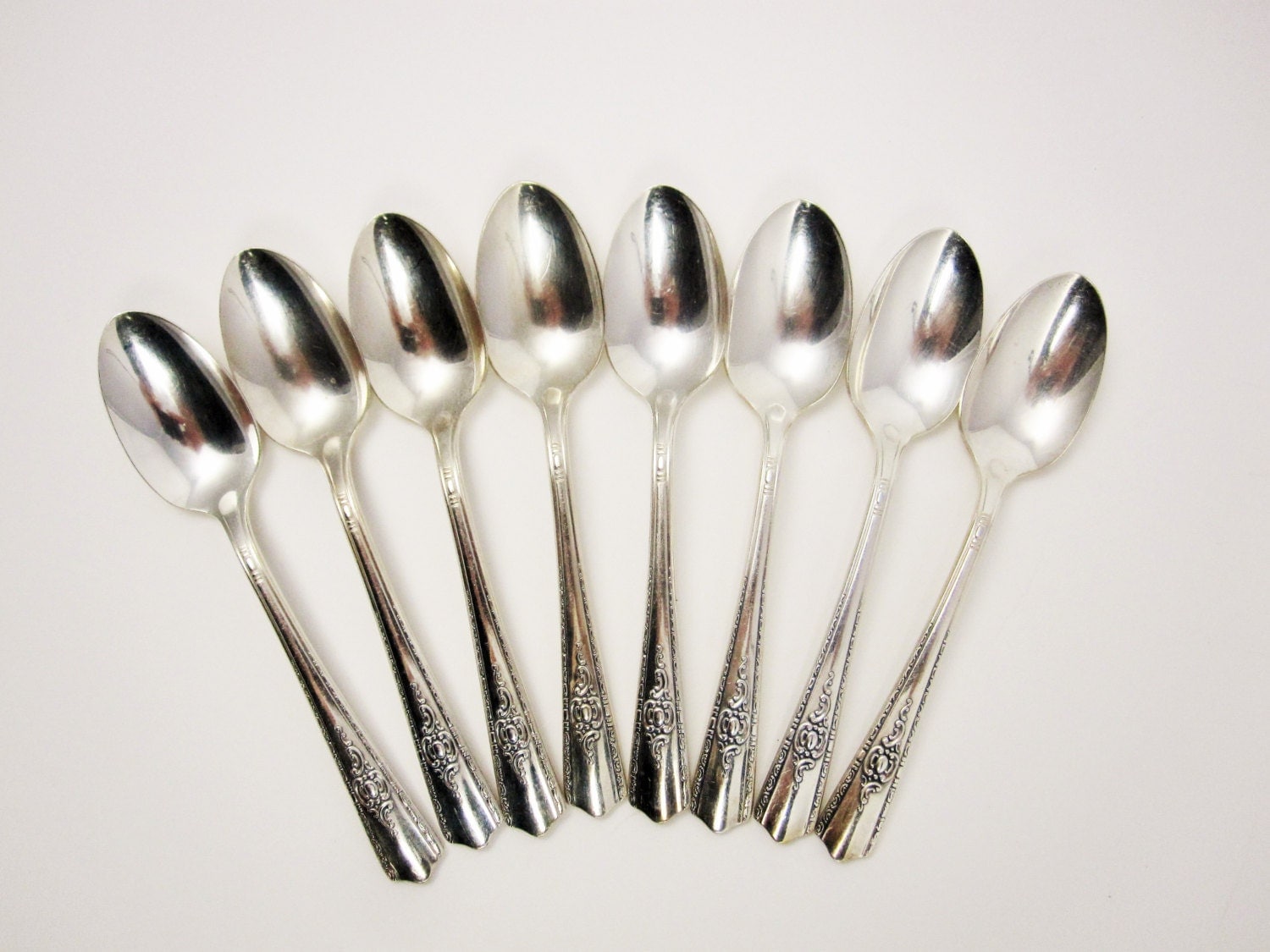 Set of Eight Demitasse Spoons Marked 'Harmony by TheBrownSuitcase