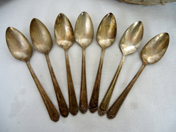 Items similar to NSC EPNS Seven SILVER Spoons e p n s Shirley Pattern ...