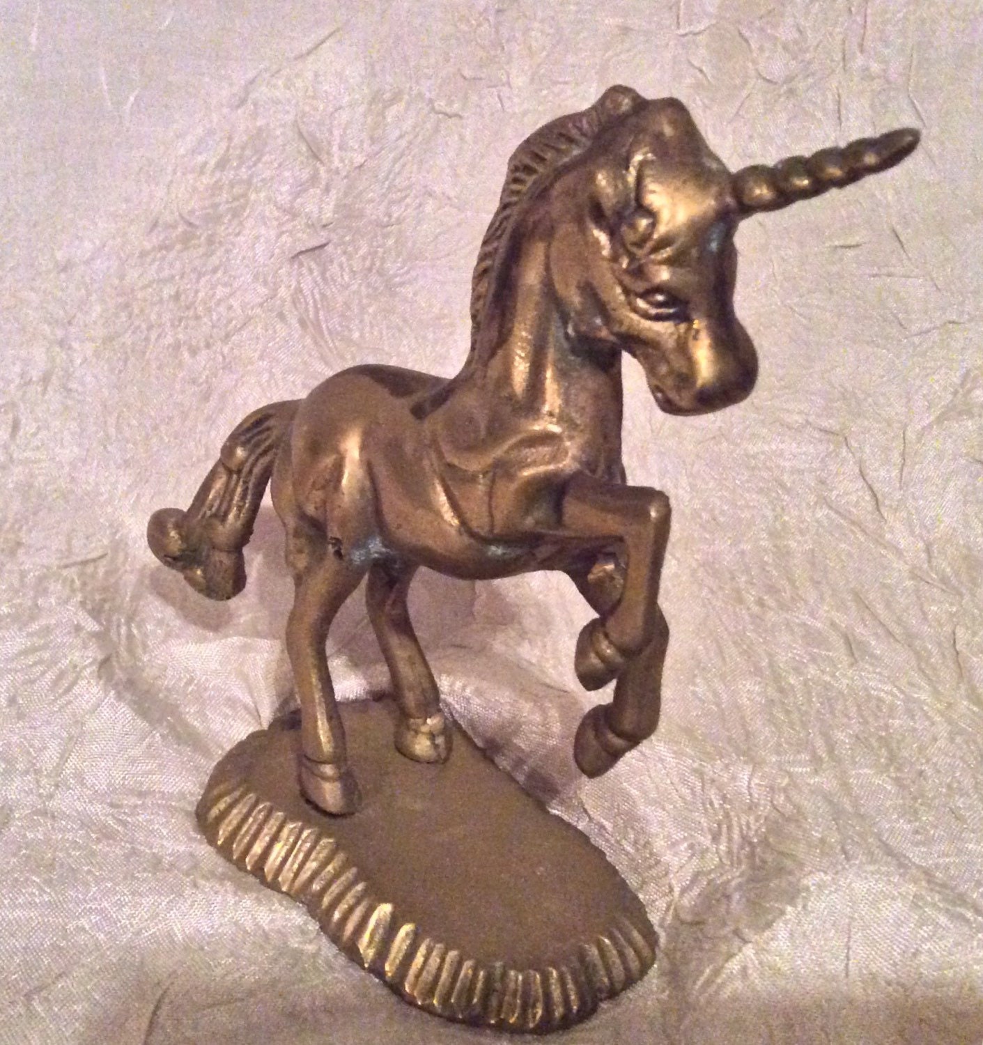 solid brass unicorn figurine