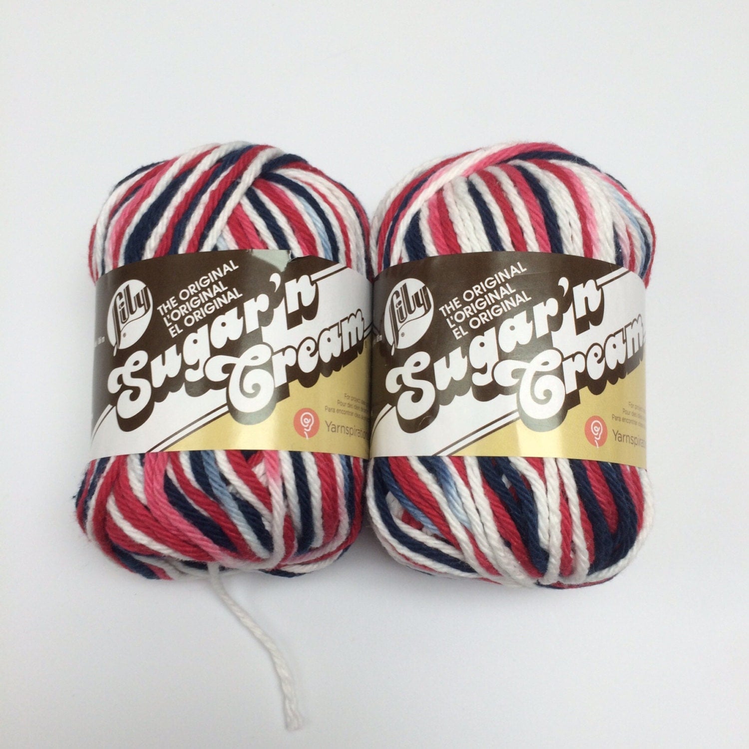 RED WHITE & BLUE ombre 100% Cotton yarn by by ChesapeakeSupply