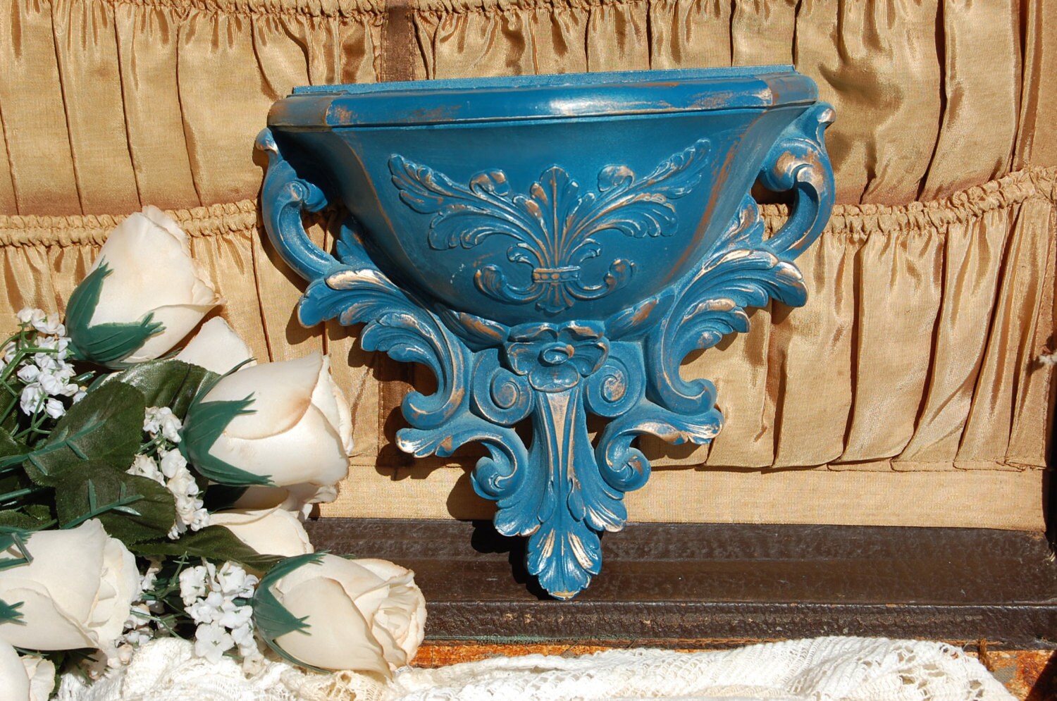 Vintage Wall Pocket Homco Wall Decor Shabby Chic Decor