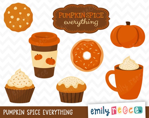 50% OFF SALE Pumpkin Spice Cupcake Donut Coffee Cute Clip ...