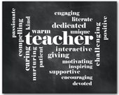 Back to school - Teacher Appreciation Gift - Wall Art - Teacher Definition - Typography print - End of year gift for teacher - Word art
