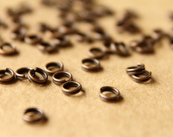200 pc. 4mm Antique Copper Split Rings, 22 gauge | FI-141