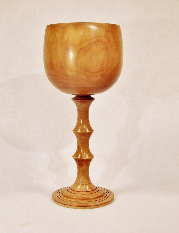 Items similar to Lathe turned decorative wooden goblet on Etsy