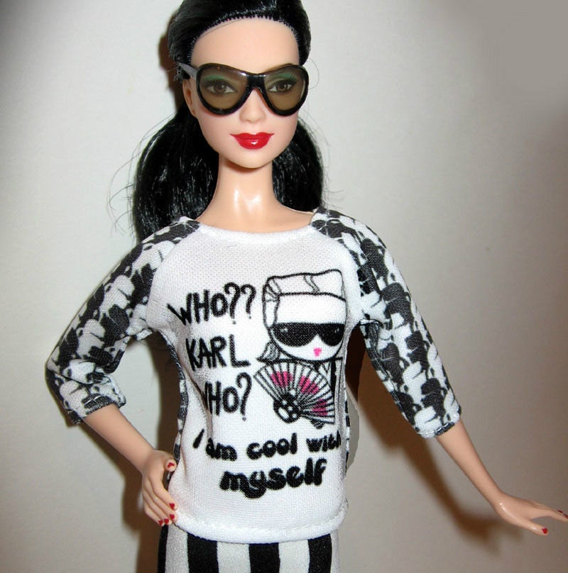 Long Sleeve White Barbie Doll Shirt 