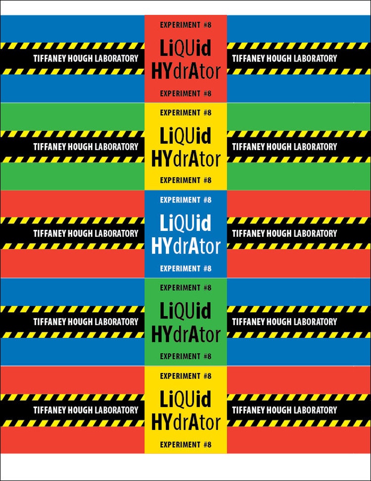Science Water bottle Labels Liquid Hydration by BsquaredDesign