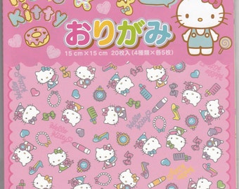 Items similar to Hello Kitty Origami Paper, 4 different prints on Etsy