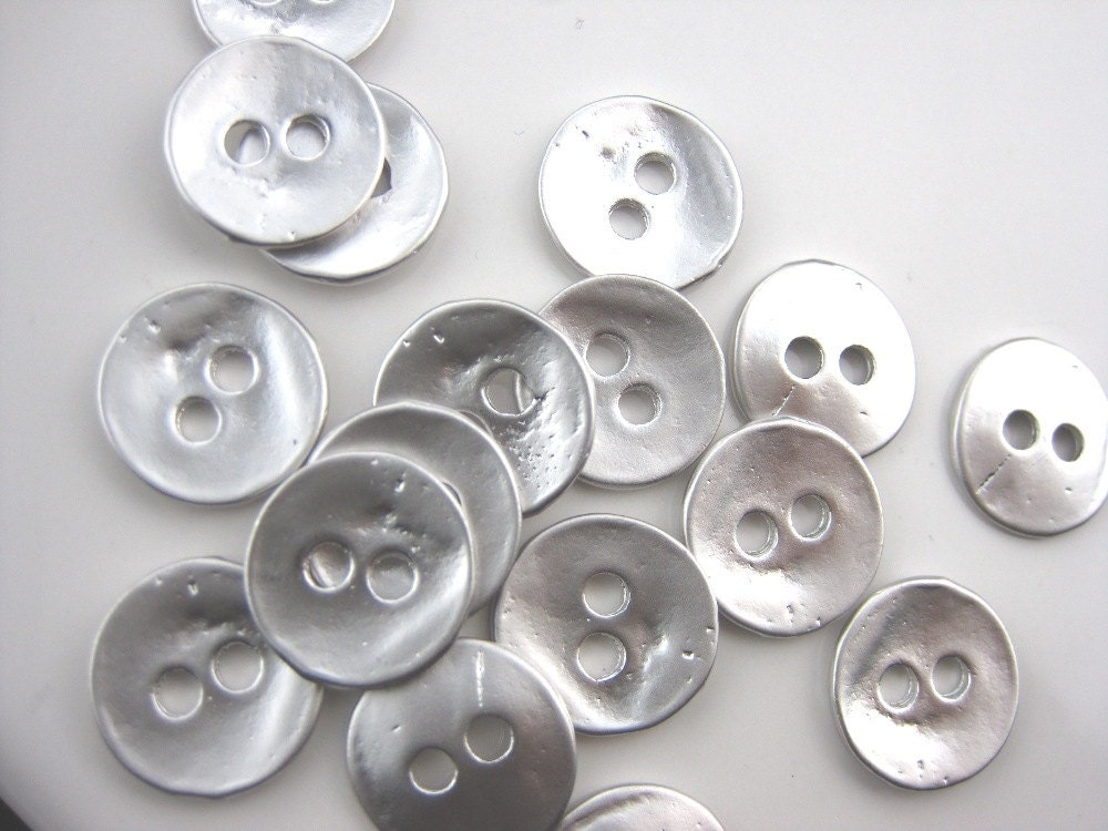Button Clasp Button closure Round silver button closure for