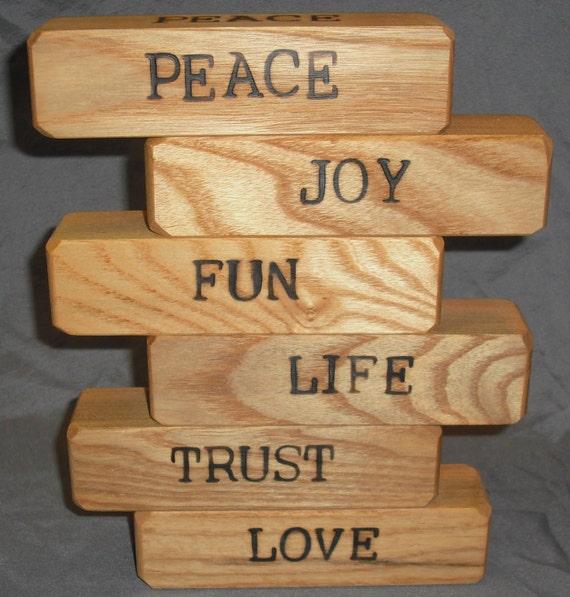 Inspirational Words on Wood Blocks