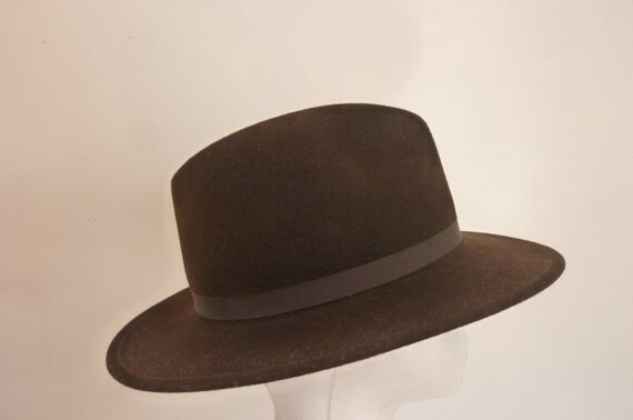 Vintage Men's Fedora Brown Wool Felt Hat Size M Made by