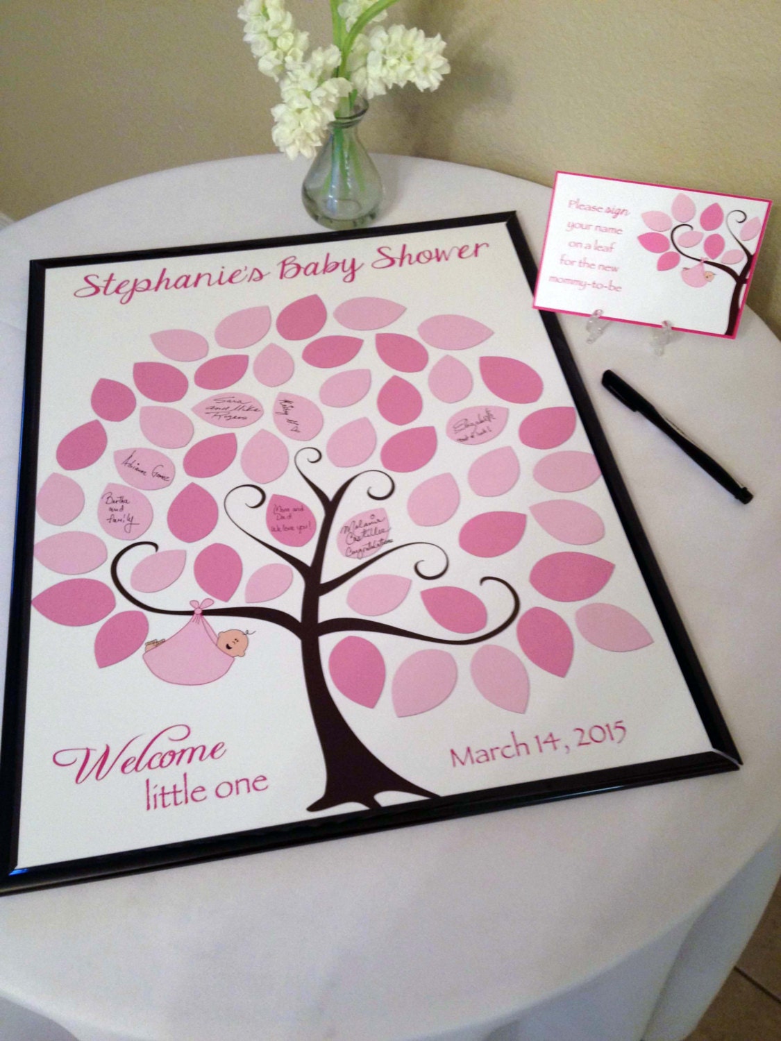 Baby Shower Guest 16x20 SignIn Tree Poster Baby Shower