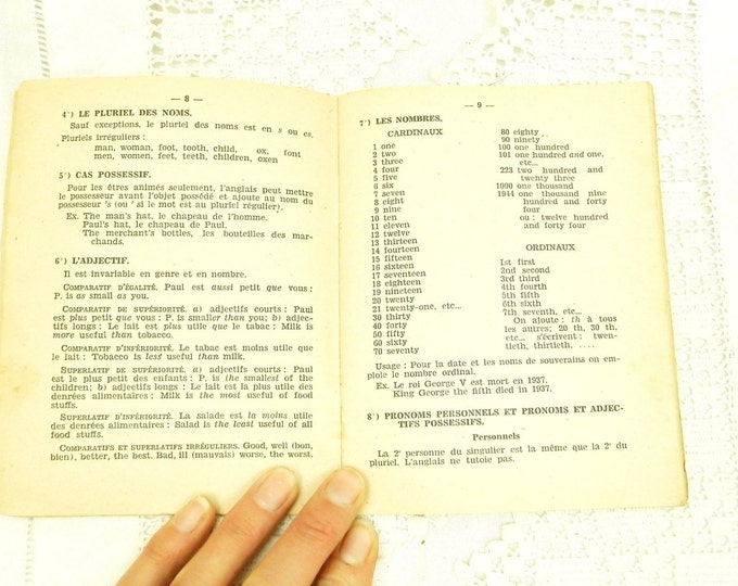 Vintage French English Learning Book "Parlons avec les Américans at les Anglais."Speaking with the Americans and the English WW2 / Militaria