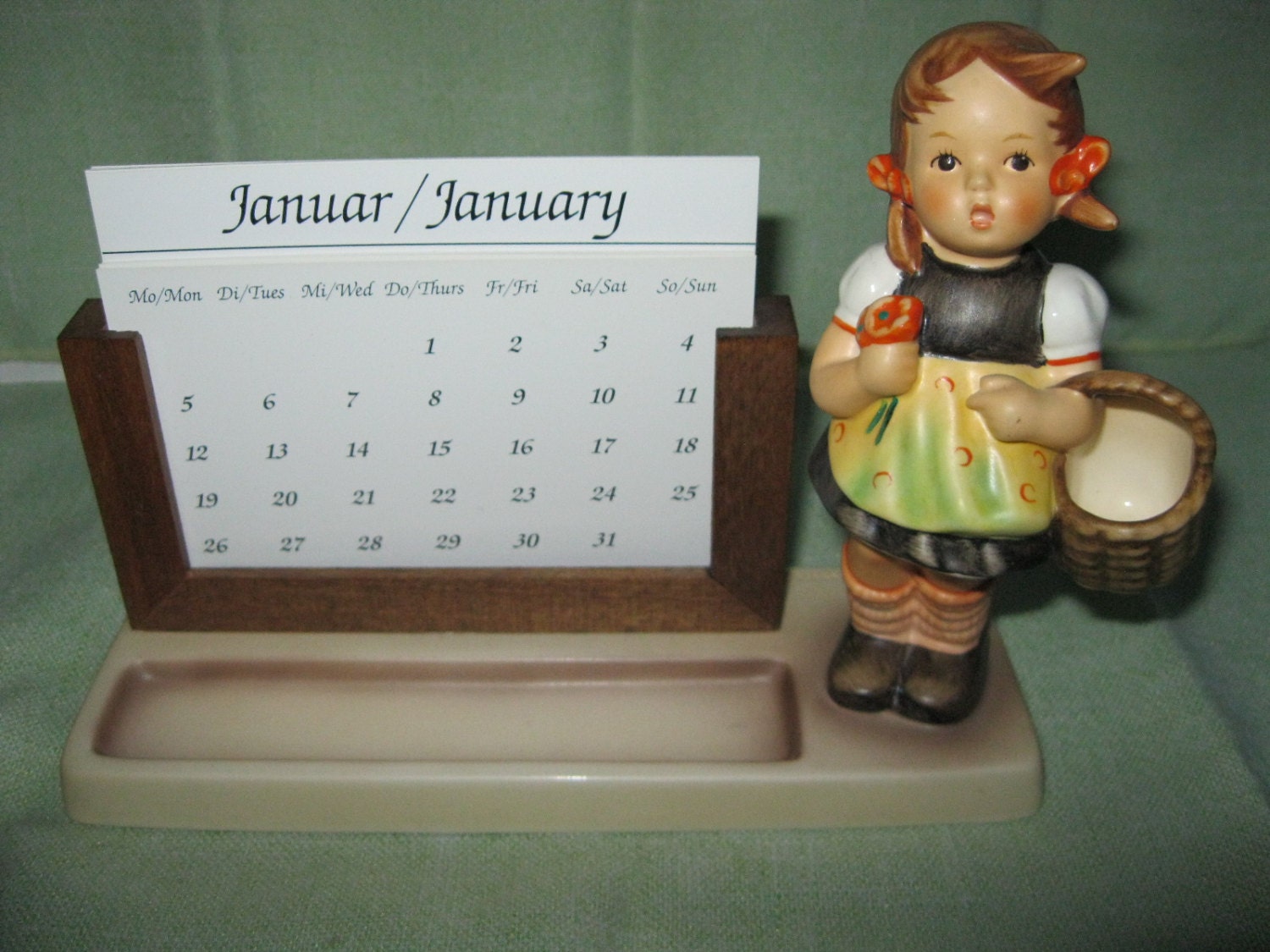 Hummel Perpetual Calendar with Sister Figurine